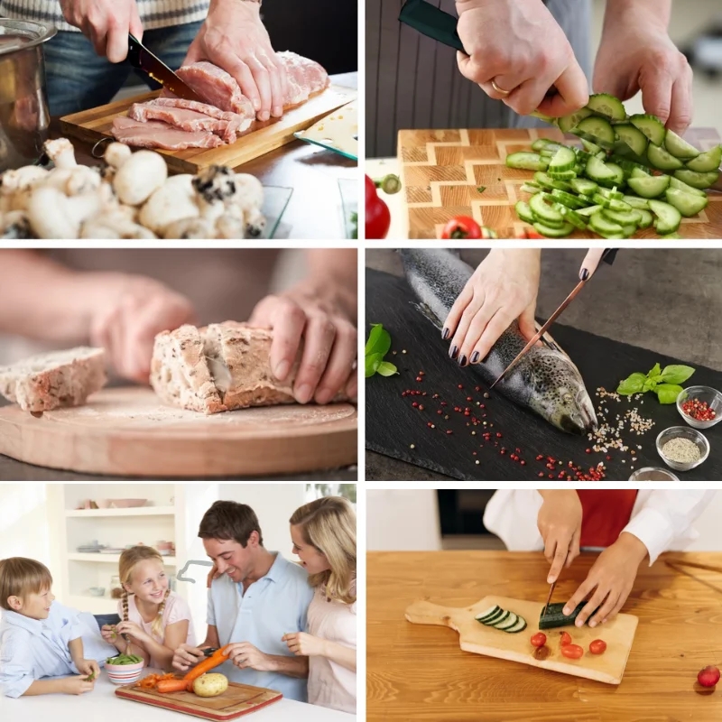 Cheffinger CF-MB12: набір ножів із мармуровим покриттям із 6 предметів – Titanium Gold Collection + Black